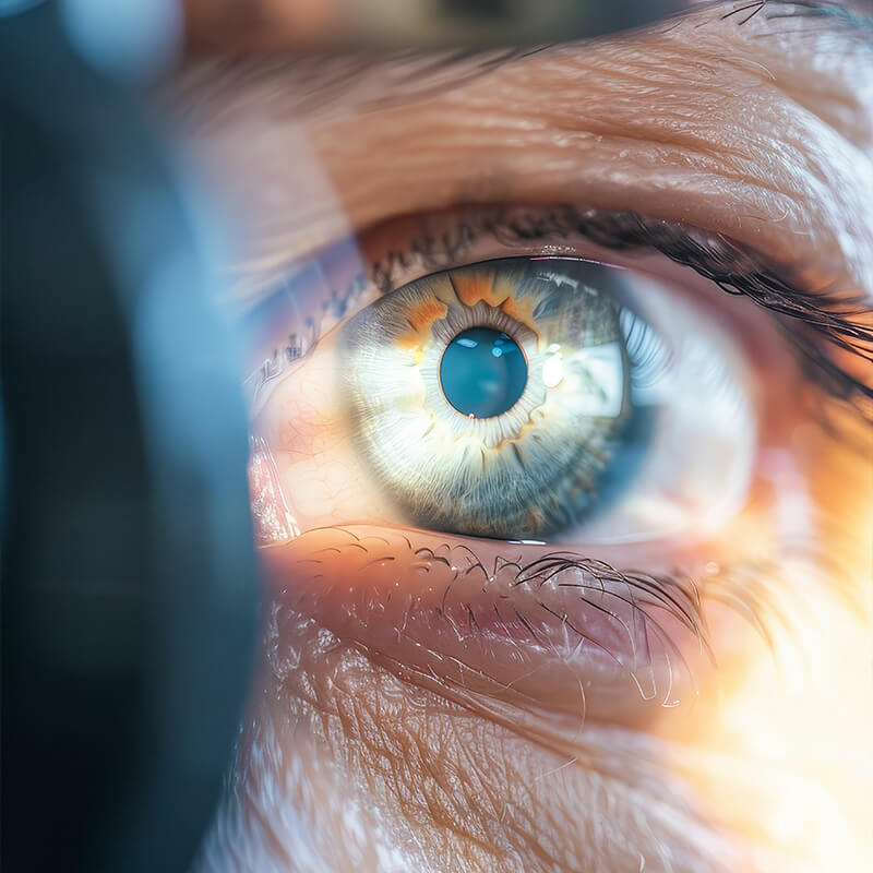 Ophthalmologist using a slit lamp to examine a patients eye, diagnostic tools,